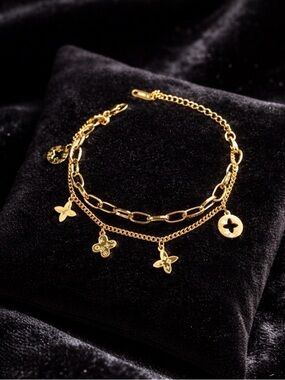 Luxury 18K Gold Charm Bracelet